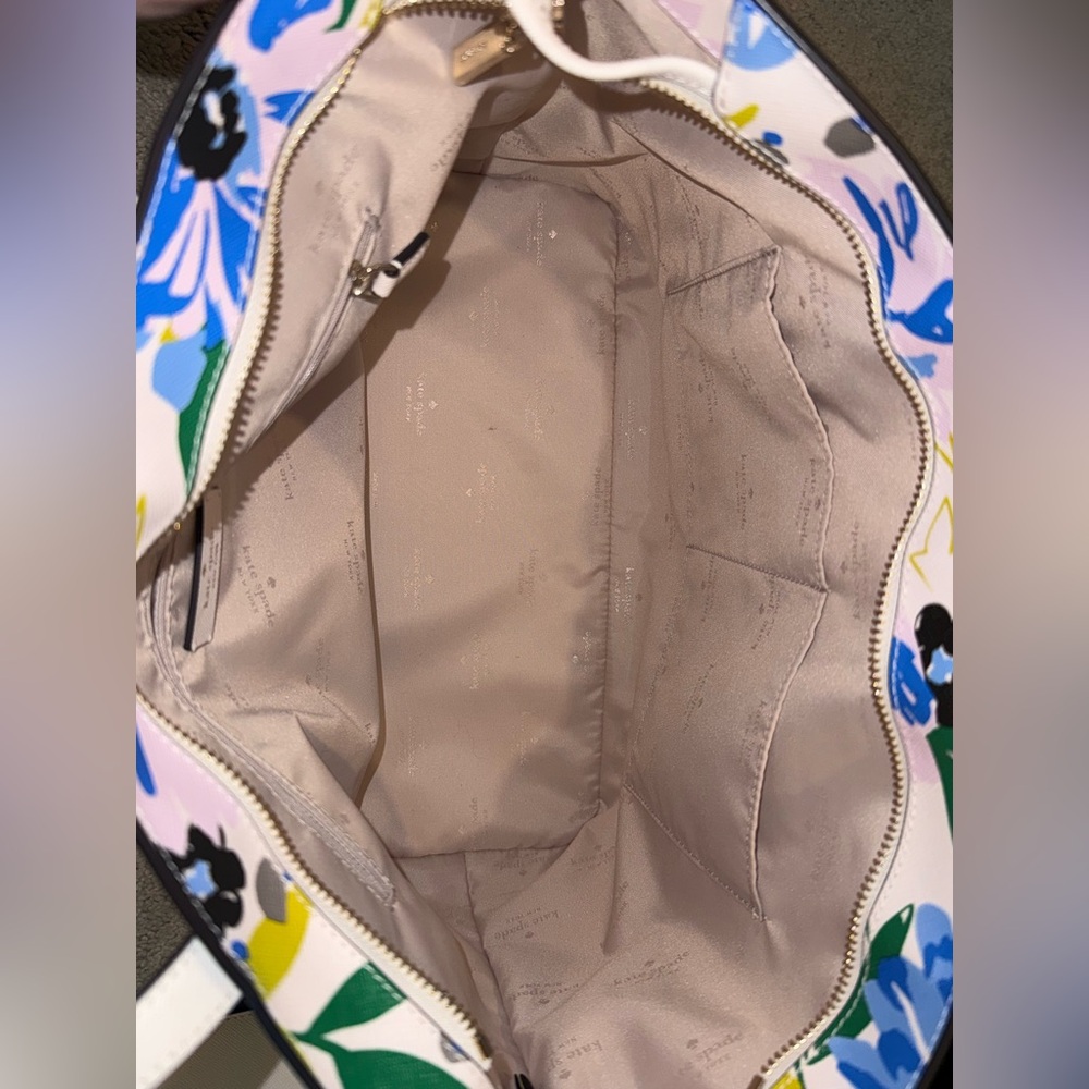 Kate Spade Floral Tote Bag Set in Blue and Cream - Picture 4 of 5